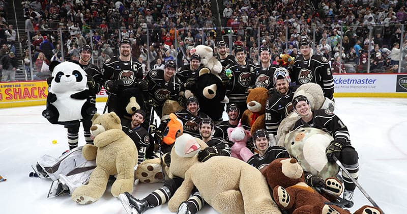 Bears Celebrate Teddy Bear Toss with 3 2 OT Win, Record Collection