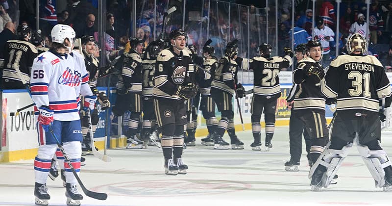 Vecchione Scores Twice as Bears Down Amerks for 4 3 OT Win
