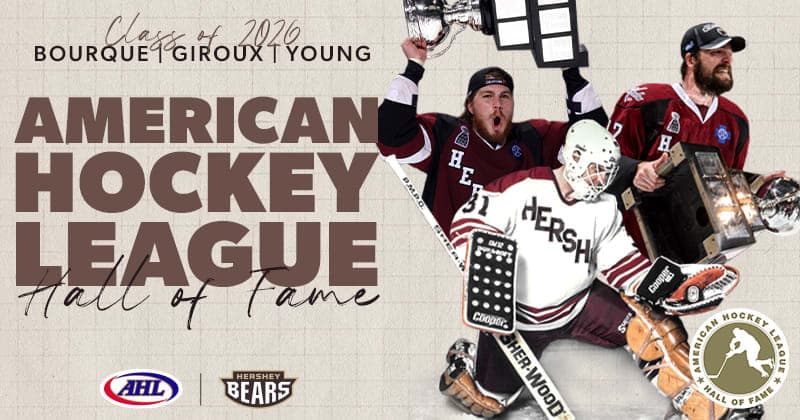 Bears Greats Chris Bourque, Alexandre Giroux, and Wendell Young to be Inducted into AHL Hall of Fame