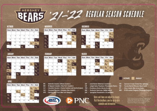 Hershey Bears Magnet Schedule