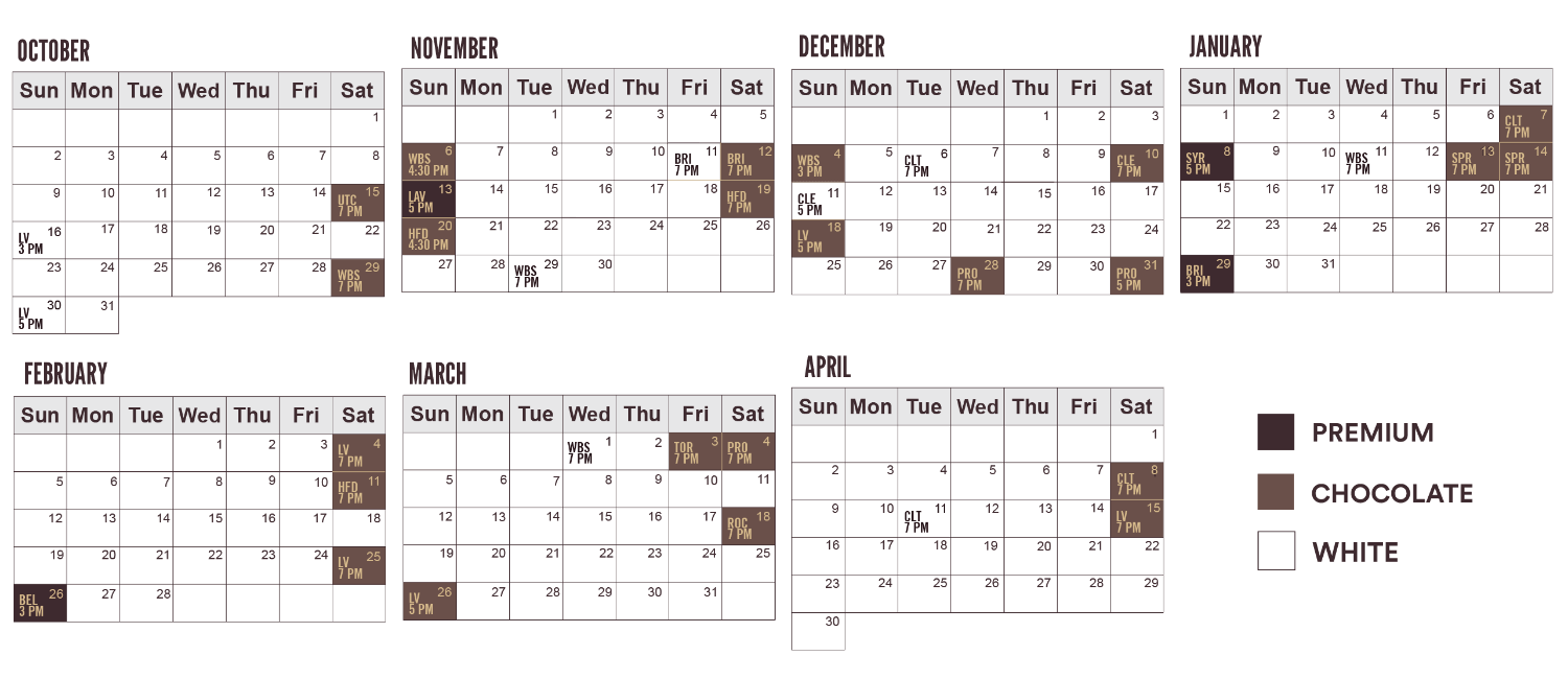 Hershey Bears Group Schedule of Games