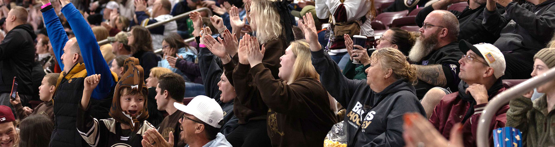 Fans watching a Hershey Bears game