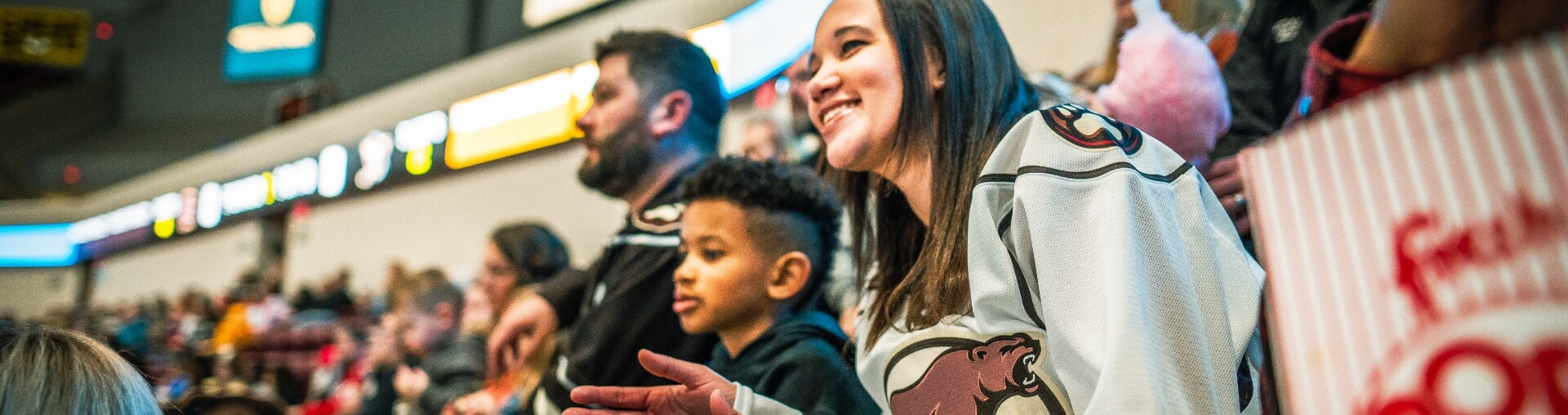 Fans watching a Hershey Bears game