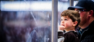 Father and son at Hershey Bears game